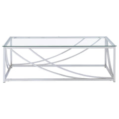 Lille 2-piece Glass Top Coffee And End Table Set Chrome