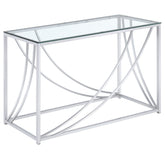 Best Furniture Outlet - Coaster - Lille Glass Top Entryway Sofa Console Table Accents Chrome - 720499
