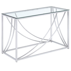 Best Furniture Outlet - Coaster - Lille Glass Top Entryway Sofa Console Table Accents Chrome - 720499
