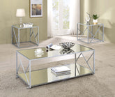 Best Furniture Outlet - Coaster - Provins 3-piece Coffee and End Table Set Mirror and Chrome - 720794