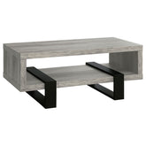 Best Furniture Outlet - Coaster - Dinard Engineered Wood Coffee Table Grey Driftwood - 720878