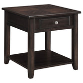Best Furniture Outlet - Coaster - Bradford 1-drawer Square Wood End Table Walnut - 721037