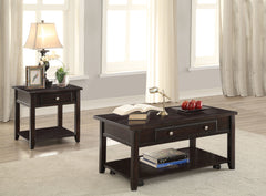 Best Furniture Outlet - Coaster - Bradford 2-piece Lift Top Coffee and End Table Set Walnut - 721038-S2