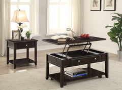 Bradford 2-piece Lift Top Coffee and End Table Set Walnut