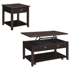 Bradford 2-piece Lift Top Coffee and End Table Set Walnut