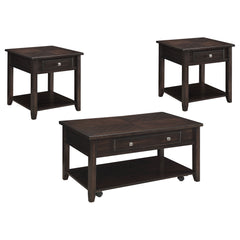 Bradford 3-piece Lift Top Coffee and End Table Set Walnut