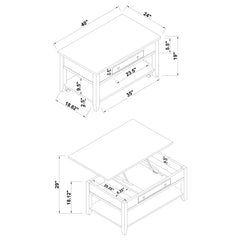 Bradford 3-piece Lift Top Coffee and End Table Set Walnut