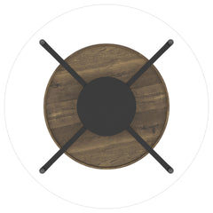 Delfin Round Glass Top Coffee Table Black and Brown