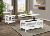 Best Furniture Outlet - Coaster - Skyview 2-piece Rectangular Lift Top Coffee Table Set White - 722088-S2