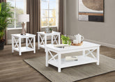 Best Furniture Outlet - Coaster - Skyview 3-piece Rectangular Lift Top Coffee Table Set White - 722088-S3