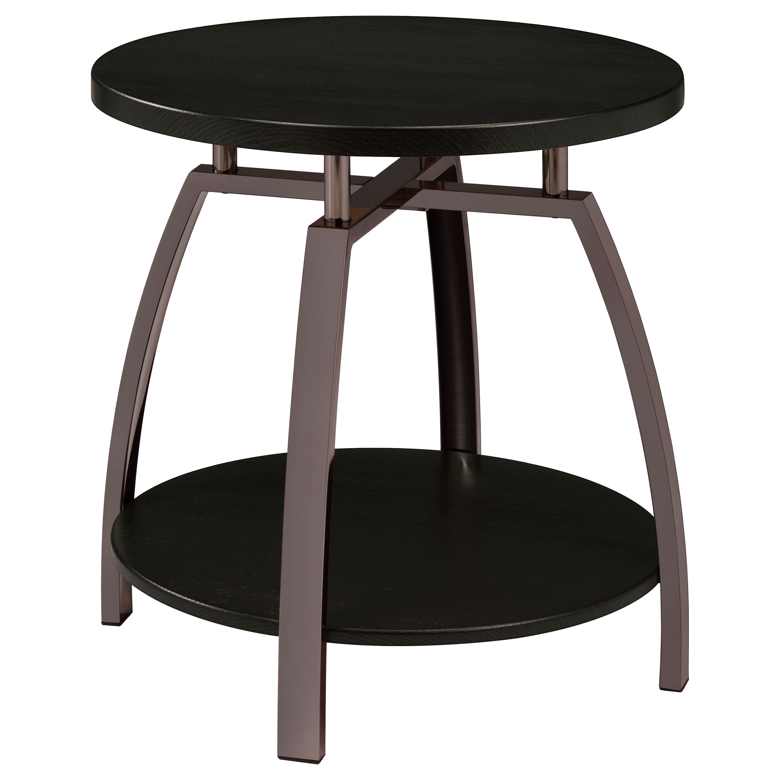 Best Furniture Outlet - Coaster - Dacre Round Engineered Wood Top Side End Table Dark Charcoal - 722207