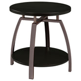 Best Furniture Outlet - Coaster - Dacre Round Engineered Wood Top Side End Table Dark Charcoal - 722207