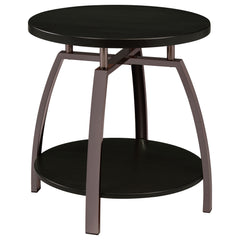 Best Furniture Outlet - Coaster - Dacre Round Engineered Wood Top Side End Table Dark Charcoal - 722207