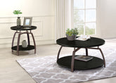 Best Furniture Outlet - Coaster - Dacre 2-piece Round Coffee and End Table Set Dark Charcoal - 722208-S2