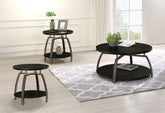Best Furniture Outlet - Coaster - Dacre 3-piece Round Coffee and End Table Set Dark Charcoal - 722208-S3