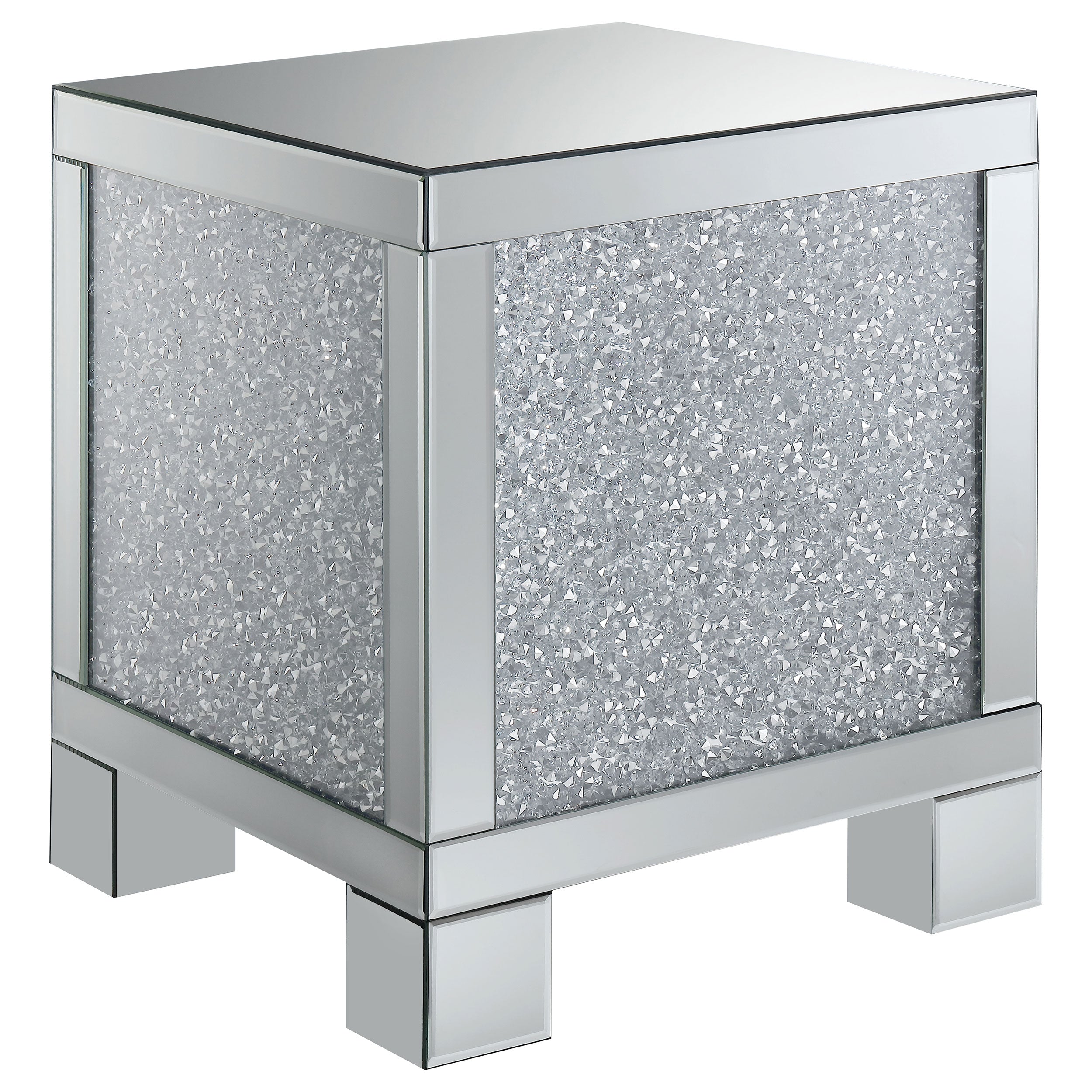 Best Furniture Outlet - Coaster - Gillian Rectangular Mirrored Acrylic Side End Table Silver - 722497