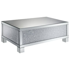 Best Furniture Outlet - Coaster - Gillian Rectangular Mirrored Acrylic Coffee Table Silver - 722498