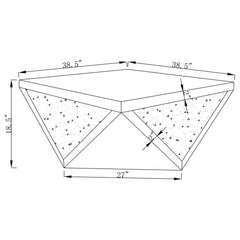 Amore 2-piece Mirrored Coffee and End Table Set Silver