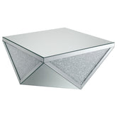 Best Furniture Outlet - Coaster - Amore Square Mirrored Acrylic Crystal Coffee Table Silver - 722508