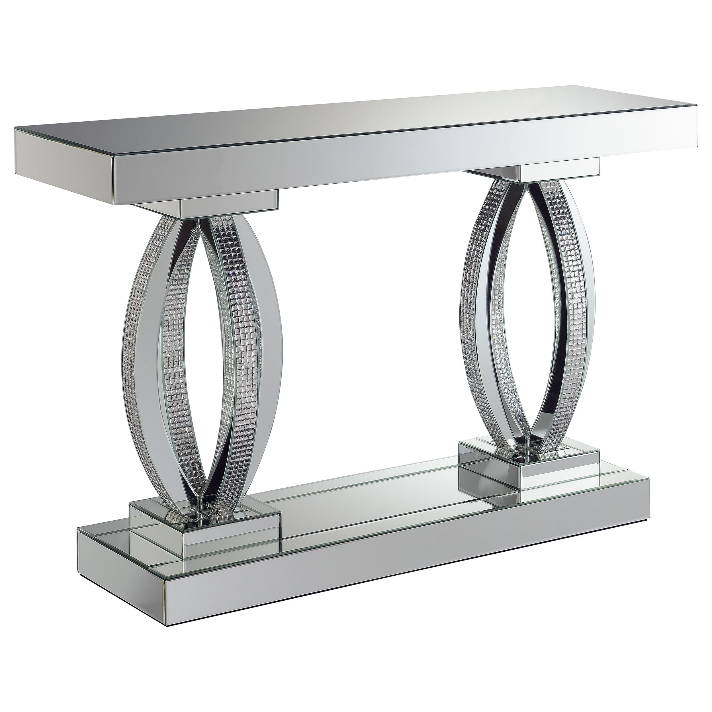 Best Furniture Outlet - Coaster - Amalia Mirrored Acrylic Entryway Sofa Console Table Silver - 722519