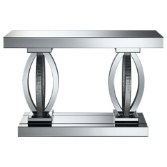 Amalia Mirrored Acrylic Entryway Sofa Console Table Silver