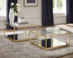 Best Furniture Outlet - Coaster - Renee 2-piece Square Coffee Table Set Rose Brass - 722660