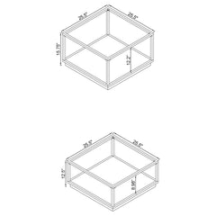 Renee 2-piece Square Coffee Table Set Rose Brass