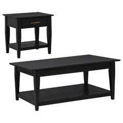 Lindenton 2-piece Wood Lift-Top Coffee and End Table Set Black