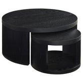 Best Furniture Outlet - Coaster - Sweeney 2-piece Round Wood Occasional Nesting Table Set Black - 722820