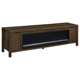 Best Furniture Outlet - Coaster - Carey 79-inch TV Stand Fireplace Media Console Dark Pine - 722823
