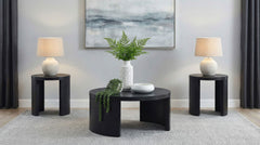 Best Furniture Outlet - Coaster - Sweeney 3-piece Coffee and End Occasional Table Set Black - 722828-S3
