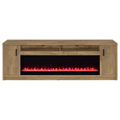 Eddy 79-inch 2-door TV Stand Fireplace Media Console Mango