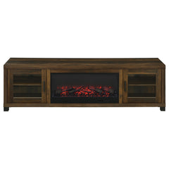 Havering 71-inch TV Stand Fireplace Media Console Dark Pine