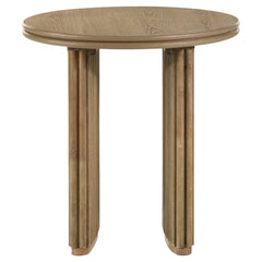 Adina 2-piece Round Coffee Table Set Distressed Light Brown