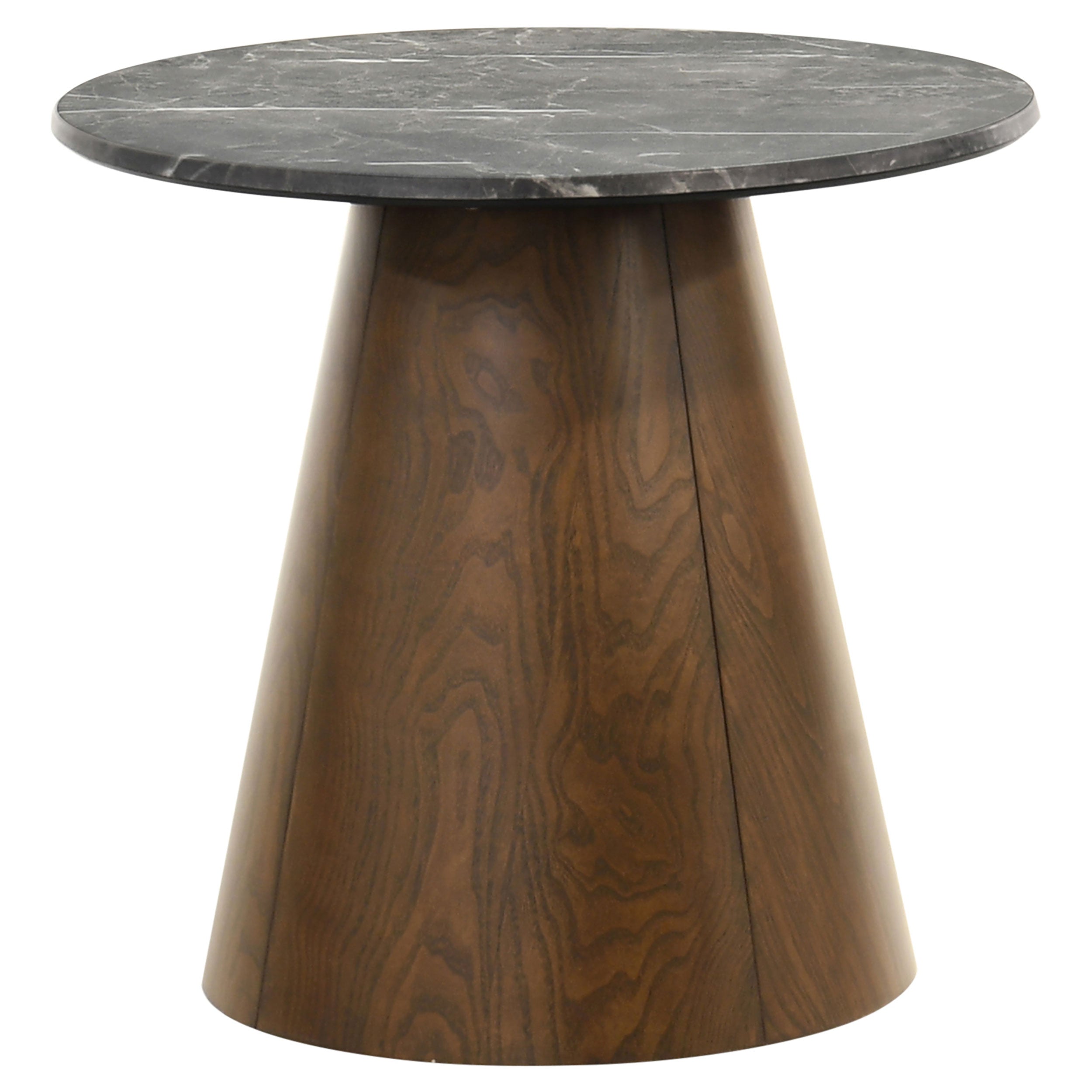 Best Furniture Outlet - Coaster - Franklin Round Wood Pedestal Side End Table Grey and Dark Brown - 722977