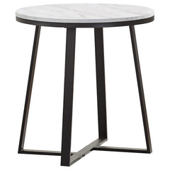Hugo 3-piece Coffee and End Table Set White Faux Marble