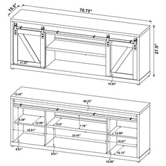 Brockton 2-door Engineered Wood 71-inch TV Stand Grey Driftwood