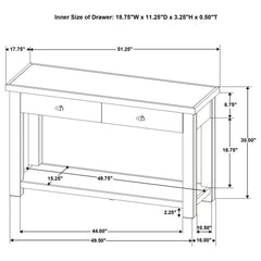Beasley 2-Drawer Wood Console Table Golden Oak