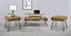 Best Furniture Outlet - Coaster - Fanning 3-piece Lift Top Coffee and End Table Set Golden Oak - 723368-S3