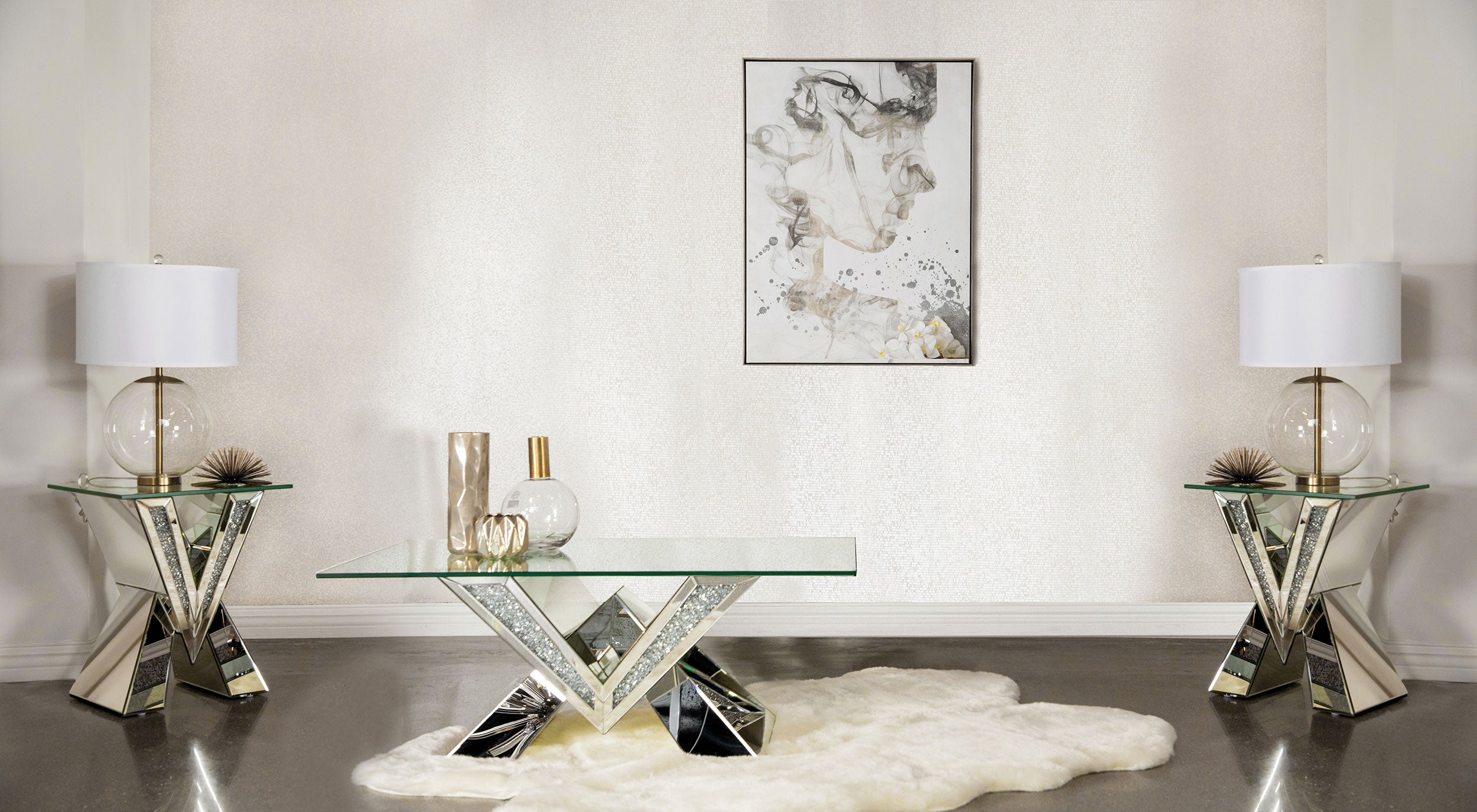 Best Furniture Outlet - Coaster - Taffeta 3-piece Mirrored Coffee and End Table Set Silver - 723448-S3