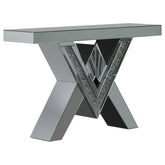 Best Furniture Outlet - Coaster - Taffeta V-shaped Mirrored Entryway Console Table Silver - 723449