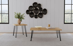 Zander Square Wood Top Coffee Table Natural Brown