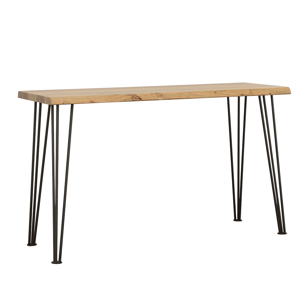 Best Furniture Outlet - Coaster - Zander Solid Wood Top Console Table Natural and Matte Black - 723499