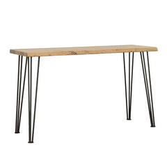 Best Furniture Outlet - Coaster - Zander Solid Wood Top Console Table Natural and Matte Black - 723499