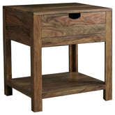 Best Furniture Outlet - Coaster - Esther 1-drawer Solid Wood Side End Table Natural Sheesham - 723887