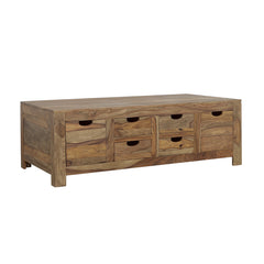 Best Furniture Outlet - Coaster - Esther 6-drawer Solid Wood Coffee Table Natural Sheesham - 723888