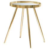 Best Furniture Outlet - Coaster - Kaelyn Round Mirror Top End Side Table Gold - 723917
