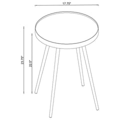 Kaelyn Round Mirror Top End Side Table Gold