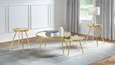 Best Furniture Outlet - Coaster - Kaelyn 4-piece Round Coffee and End Table Set Gold - 723918-S3