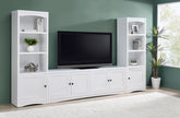 Best Furniture Outlet - Coaster - Laughlin 3-piece Entertainment Center TV Stand White - 724113-SET